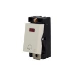 One way illuminated bell switch module 16A, 250 V, Colour: White