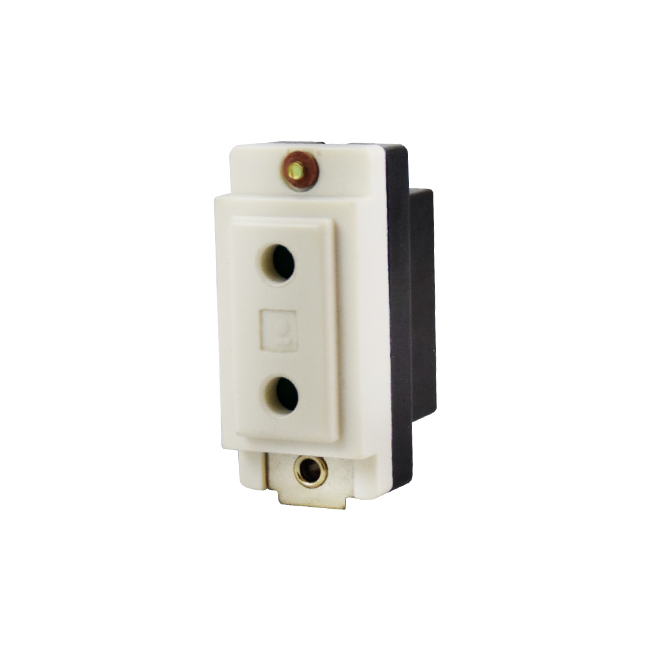 1030 2 pin socket outlet module 16A, 250 V, Colour: White - الصورة 1