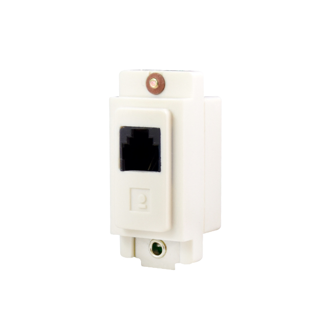 1041 RJ11 outlet module (2 Contacts) Colour: White - Image 1