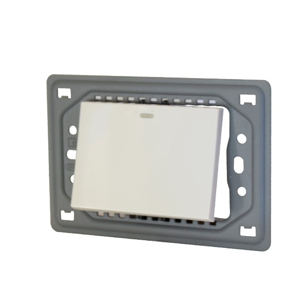 Double pole light switch module with frame 20A, 250 V, 3M