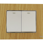 Light Wood / Silver Border