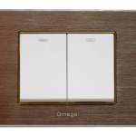 Brushed Aluminium Brown / Gold Border